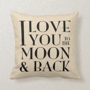 Black & Custom Colour Love you to the moon & back Cushion