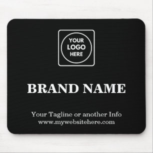 Black Custom Company Logo Promo mouse pad