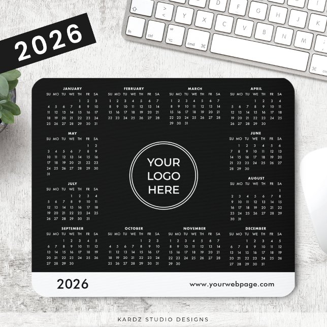 Black Custom Corporate Promo Logo 2026 Calendar Mouse Pad (Creator Uploaded)
