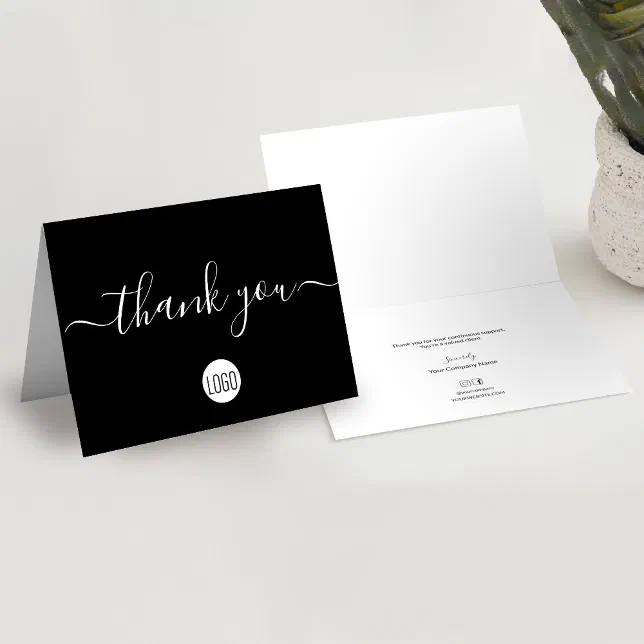 Black Custom Customer Appreciation Professional Thank You Card | Zazzle