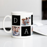 Black | Custom Daddy 5 Photo Collage Coffee Mug<br><div class="desc">Create a sweet keepsake for a beloved dad this Father's Day with this simple design that features five of your favourite Instagram photos,  arranged in a collage layout with alternating squares of crisp black spelling out "Daddy." Personalise with favourite photos of his children for a treasured gift for dad.</div>