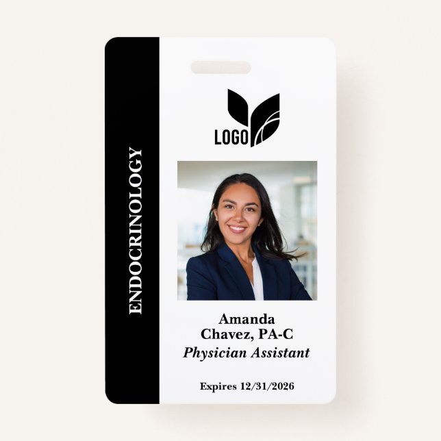 Black Custom Employee ID Photo Name ID Badge (Front)