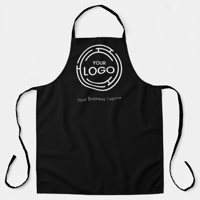 Black Custom Logo Business Apron (Front)