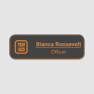 Black Custom Logo Employee Magnetic or Pin Name Tag