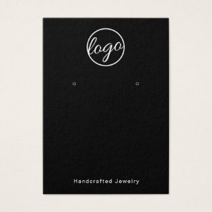 Black Custom Logo Handmade Earring Holder Card