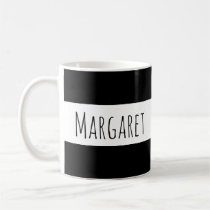 Black Custom Name Personalised  Coffee Mug