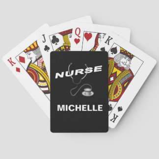BLACK Custom Nurse Name Playing Cards