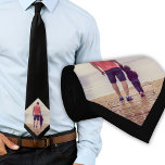 Black Custom Photo Tie<br><div class="desc">Black Custom Photo neck tie. A perfect gift for a dad or grandfather on Father`s Day, birthday or Christmas.</div>
