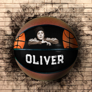 Black Custom Player Name Keepsake Photo Basketball