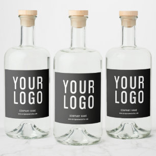 Black Custom Promotional Business Logo Liquor Bottle Label