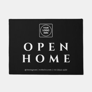 Black Custom Realtor Mat Open House welcome