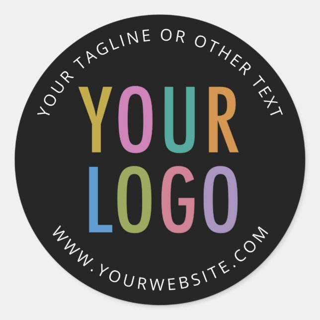 Black Custom Stickers Company Logo Small Minimum (Front)