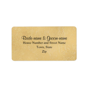 Black Custom Text on Tan Colour Abstract, Wedding Label