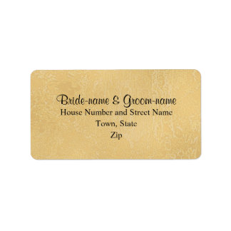 Black Custom Text on Tan Colour Abstract, Wedding Label