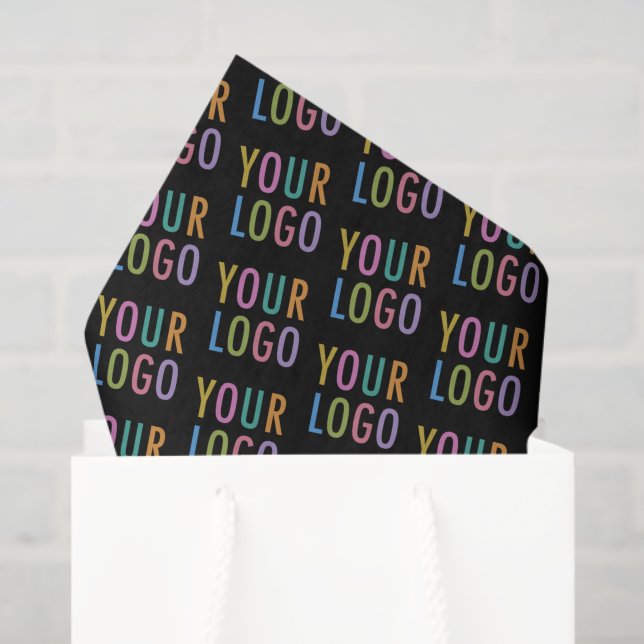 Black Custom Tissue Paper Business Logo Branded (Gift Bag)