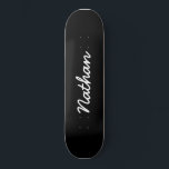 Black Customisable Skateboard<br><div class="desc">Black Customisable Skateboard. An elegant,  black,  trendy skateboard. Personalise with a name of your own. Make a fun gift for yourself or a birthday gift for somebody you love.</div>