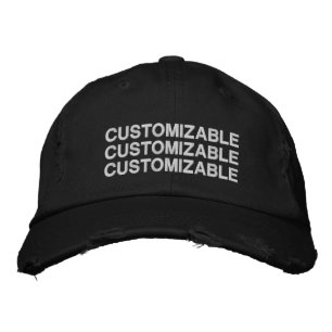 Black CUSTOMIZABLE Embroidered Hat