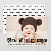 Black Cut-out Typography Baby Boy Photo Birth