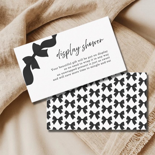 Black Cute Bow Bridal Shower Display Shower Enclosure Card (Creator Uploaded)