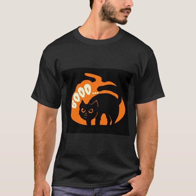 Black Cute Cat | Boo | Beautiful  T-Shirt (Front)