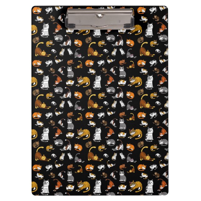 black cute cat pattern design for cat lovers- clipboard (Front)