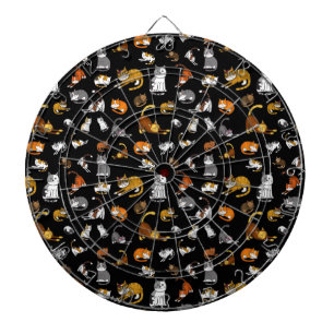 black cute cat pattern design for cat lovers- dartboard