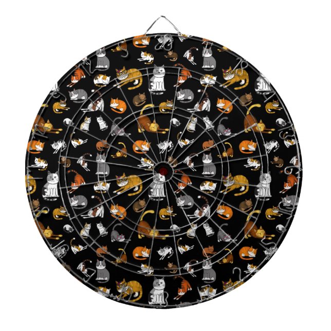 black cute cat pattern design for cat lovers- dartboard (Front)