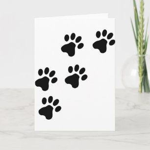 black cute dog paws doggy card