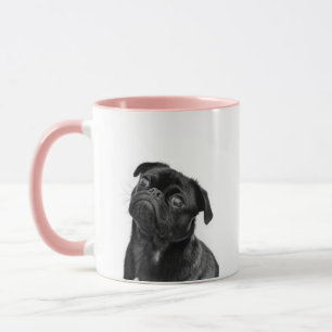 Black Cute Pug Pink Combo Mug