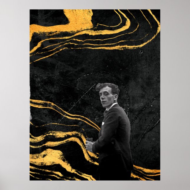 Black Cutout marbled aesthetic Modern Poster (Front)