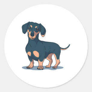 Black Dachshund Classic Round Sticker