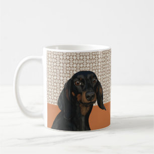 Black Dachshund Dog Portrait Dog Lovers Coffee Mug