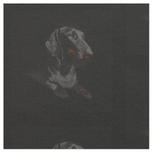 black dachshund fabric