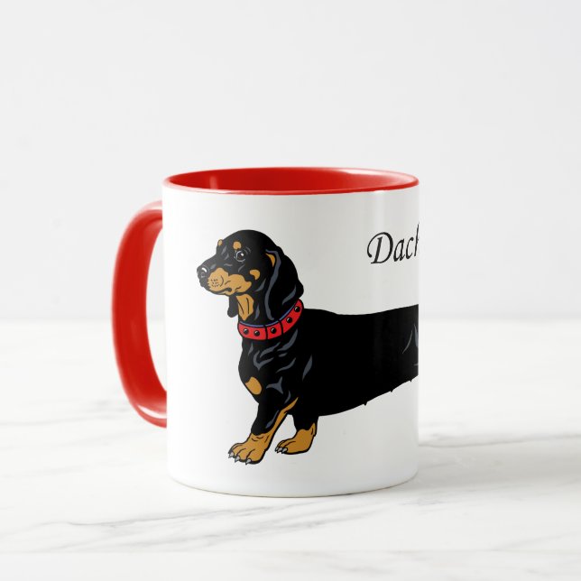 black dachshund mug (Front Left)