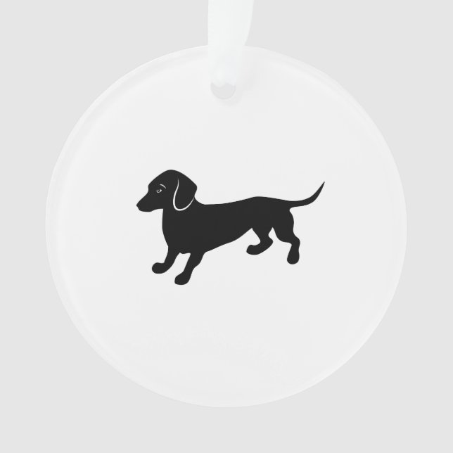Black Dachshund Ornament (Front)