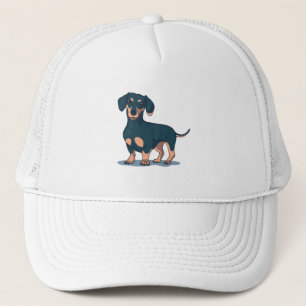 Black Dachshund Trucker Hat