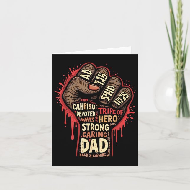 Black Dad African American Melanin Pride Black His Card (Front)