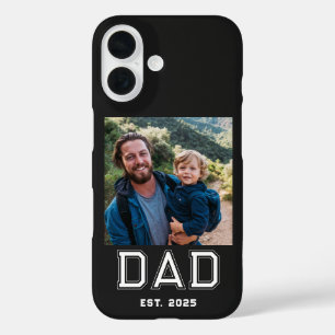 Black Dad Established Bold Typography Photo iPhone 16 Case