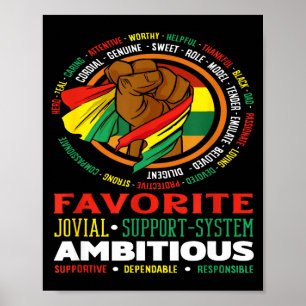 Black Dad Hero Role Model Ambitious Strong Poster