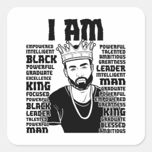 Black Dad Melanin Christian Man Father Bruh Dad Square Sticker