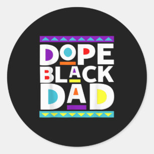 Black Dad New Dad Fathers Day Gift African America Classic Round Sticker