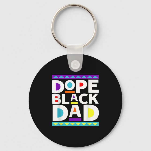Black Dad New Dad Fathers Day Gift African America Key Ring (Front)