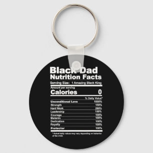 Black Dad Nutrition Facts Key Ring