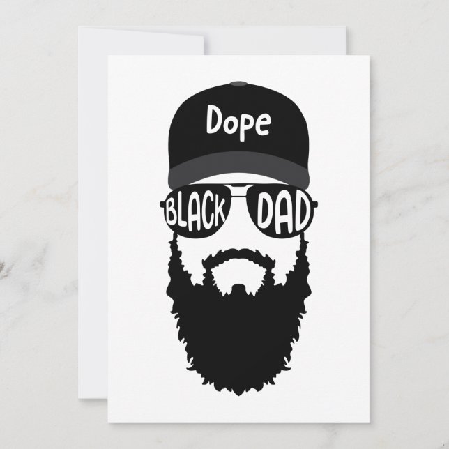 Black Dad With Beard Father's Day Invitation (Front)