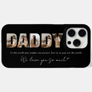 Black Daddy Photo Collage Message Father's Day iPhone 15 Pro Max Case