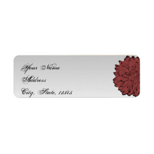 Black Dahlia Posh Wedding Label Return Address Label