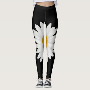 Black Daisy Leggings