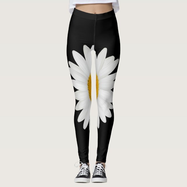 Black Daisy Leggings (Front)