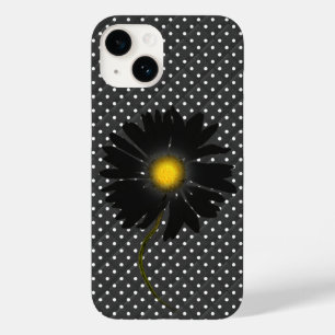Black Daisy On Dots Case-Mate iPhone 14 Case