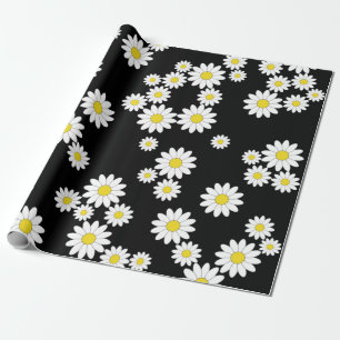 Black Daisy Wrapping Paper